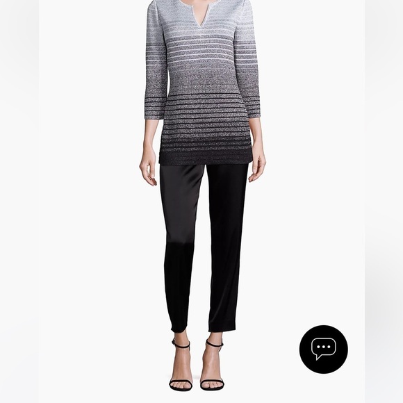 🖤🖤NEW!!! ST JOHN CAVIAR COLLECTION LIQUID SATIN EMMA PANTS SIZE 2 IN BLACK🖤🖤 - Picture 2 of 13